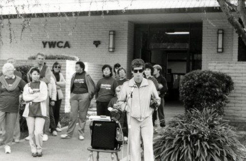 Group outside a YWCA building