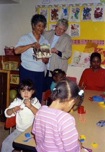 Girls and women at the YWCA's day care center