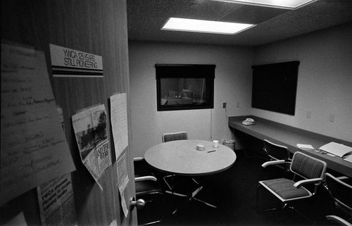 Meeting room with a round table