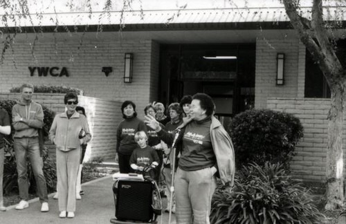 Group outside a YWCA building