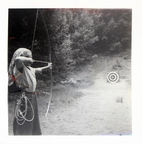 Girl practicing archery