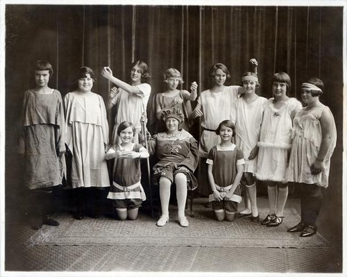 Girls dressed in costumes