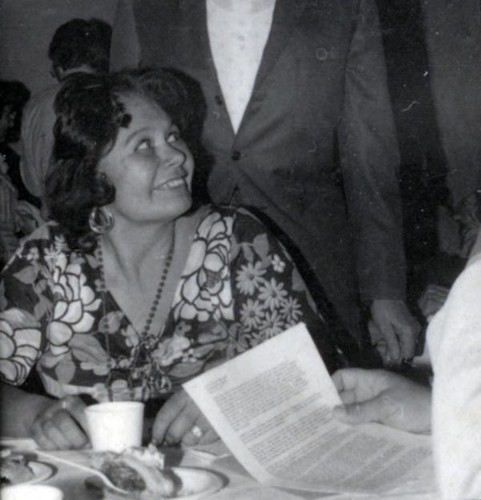 Woman sitting at a table