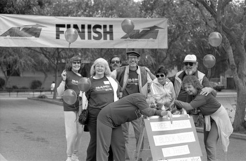 Participants at the 1986 y-Walk finish line