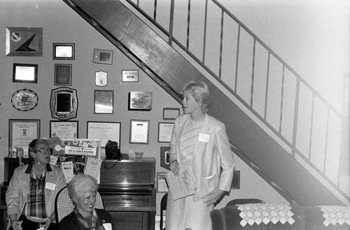 Woman speaking at a gathering