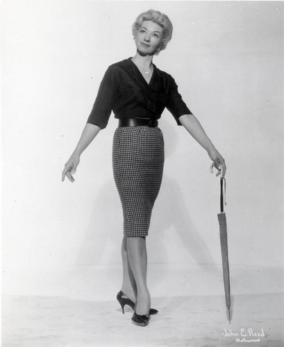 Bette Jeane posing with an umbrella