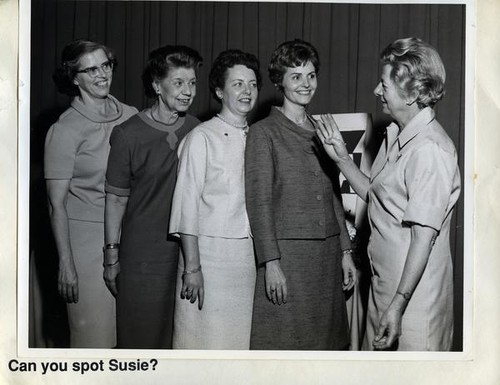 Group portrait of Lois Cullison, Emma Chittick, Jessie Svensen, Susanne Wilson and Mary Root