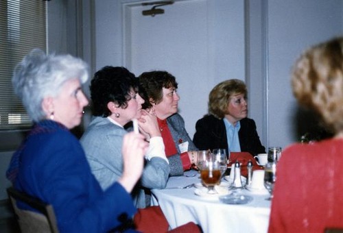 Joleen Callahan and others at a dining table