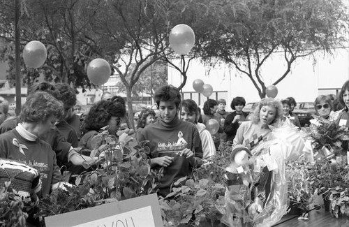 Women at a prize table