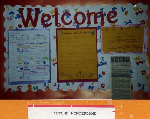 Bulletin board for YWCA's child care center