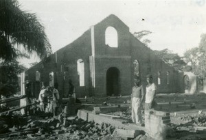 Church of Mfoul under construction, in Gabon