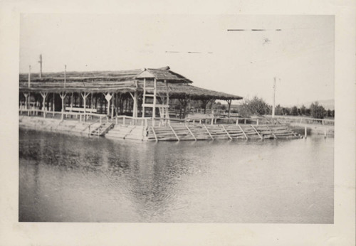 Swimming facility and lake at Poston incarceration camp