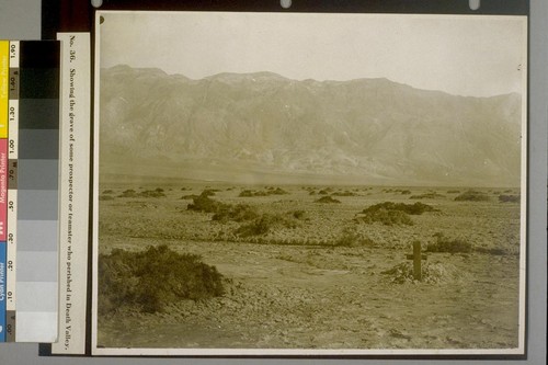 Showing the grave of some prospector or teamster who perished in Death Valley