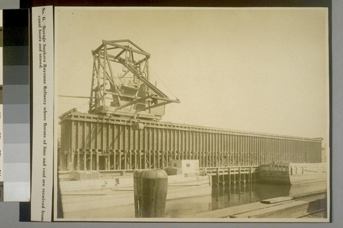 Storage bunkers Bayonne Refinery where Borate of lime and coal are received from canal boats and stored