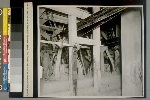 Mill room in Bayonne Refinery where the Crude material is crushed and ground