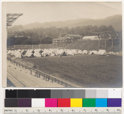 Campus Events: Earthquake refugees encamped on California Field, April, 1906 [University of California, Berkeley]