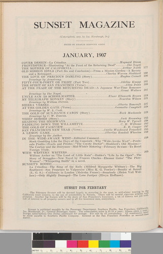 Sunset: January 1907