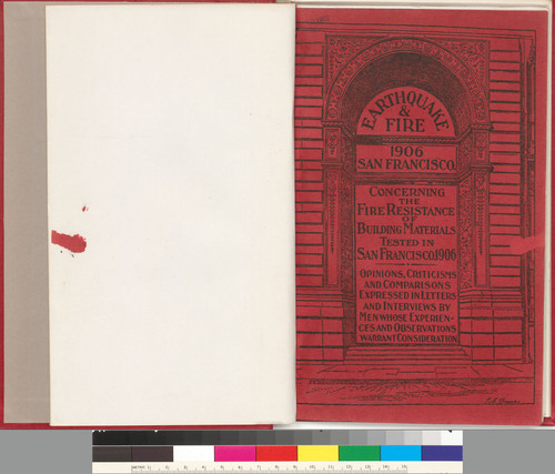 Earthquake & fire, 1906, San Francisco. Concerning the fire resistance of building materials tested in San Francisco, 1906