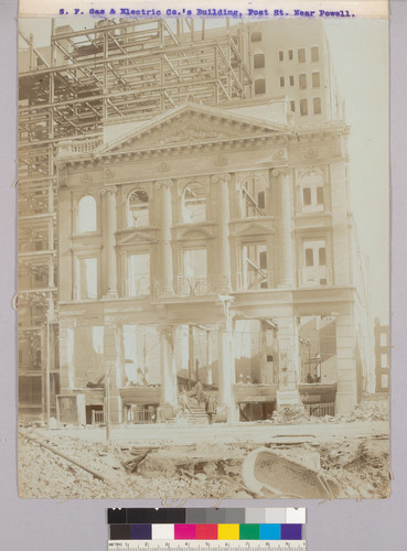 S.F. Gas & Electric Co.'s Building, Post St. near Powell. [Hotel St. Francis in background.]