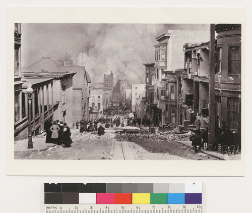 San Francisco Fire, 1906. [View east down Sacrament St. during fire.]