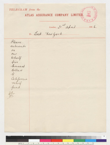 Telegrams to Frank Lock in New York