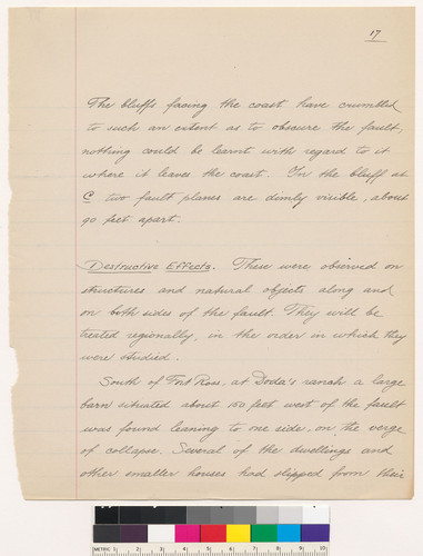 Report on Earthquake Investigations along the California Coast from Fort Ross north to Fort Bragg May 10-19, 1906 by F.E. Matthes