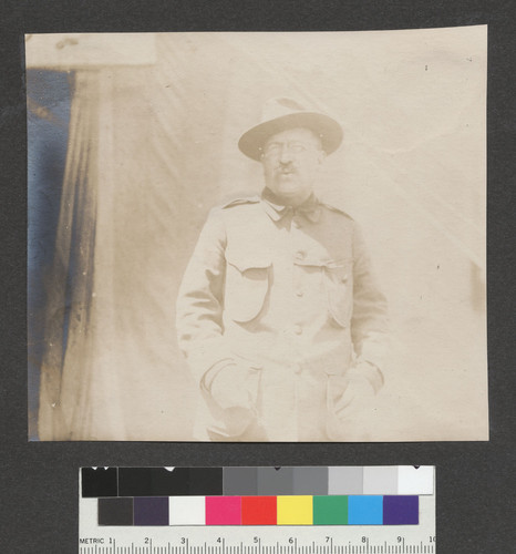 [Military officer? Unidentified refugee camp.]