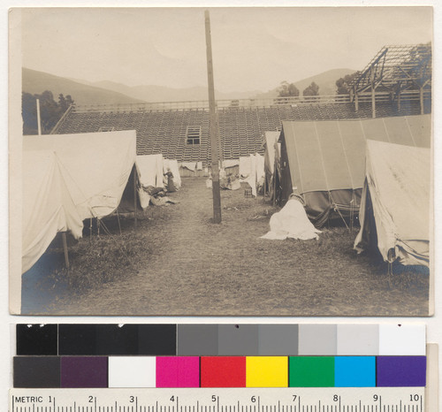 Campus Events: Earthquake refugees encamped on California Field, April, 1906 [University of California, Berkeley]