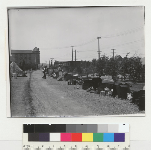 [Makeshift kitchens at unidentified refugee camp.]