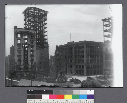 City of Paris Ruins from Union Square. [City of Paris Dry Goods, right center.]