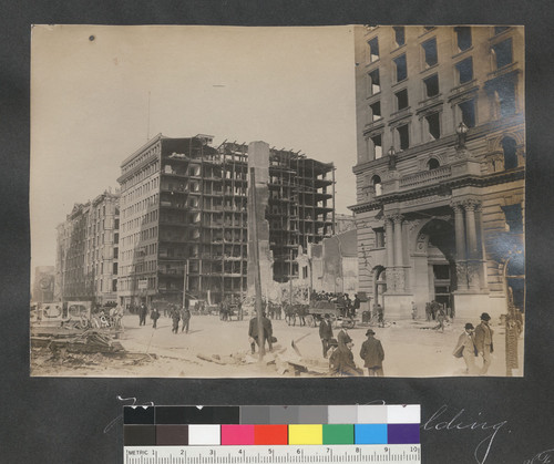 Monadock Building. S.F. Cal. [From Market St. near Grant and O'Farrell. Palace Hotel, left; Call Buildiing, right.]