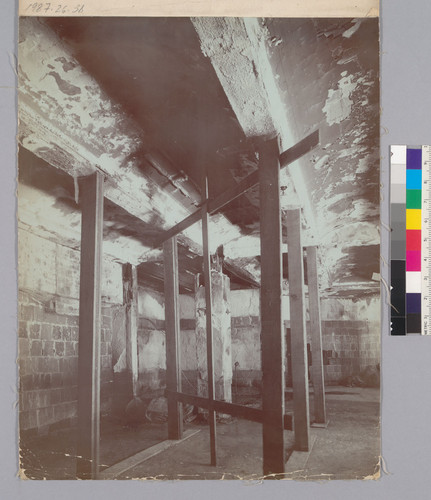 [Interior damage to unidentified building.]