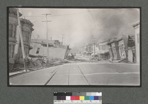 [Looking north along Valencia Street, with sunken Valencia St. Hotel left center.]