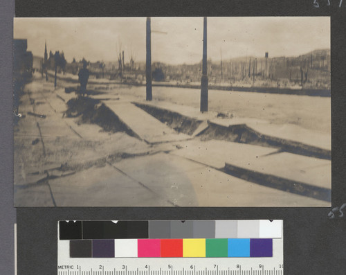 [Subsidence of sidewalk along Capp St.]