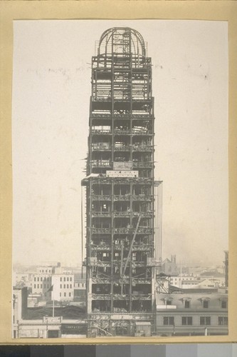 [Humboldt Bank building under construction.]