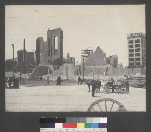 Ruins of Masonic Temple, from Market & Montgomery St., S.F. Cal