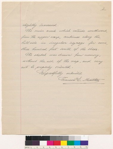 Note on Land Slide E. of San Pablo by François E. Matthes