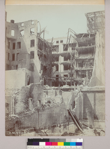S.V.W.W. [i.e. Spring Valley Water Works] building showing dynamited rear wall. [No. A.99.]