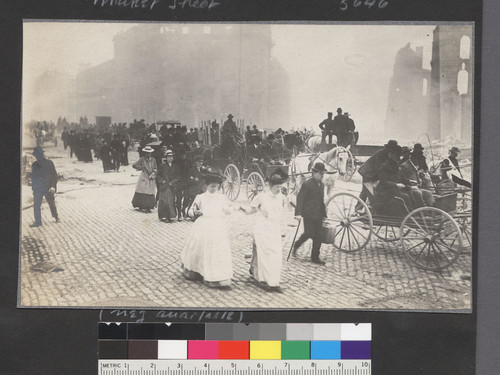 Market Street. [Refugees fleeing en masse toward Ferry Building.]