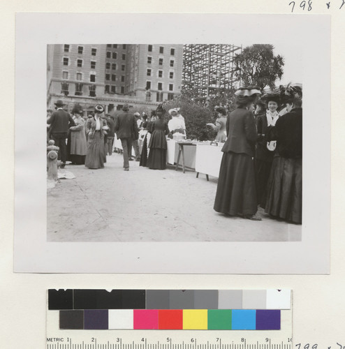 [Scene at relief benefit event during street cleaning day. Union Square.]