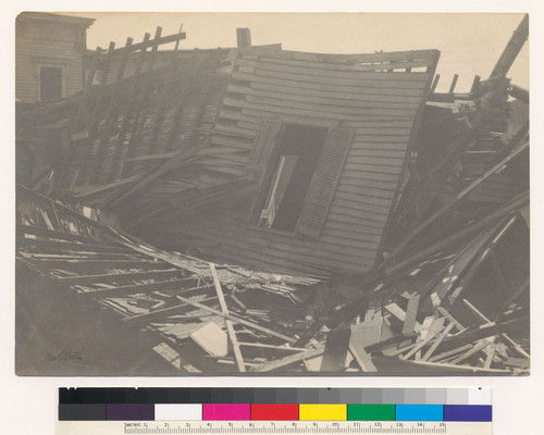 Houses that were built on "made" ground in the Mission District, destroyed by the earthquake