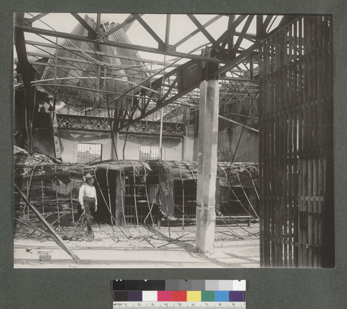 [Ruins of interior of Hall of Justice, showing cells and melted steel.]