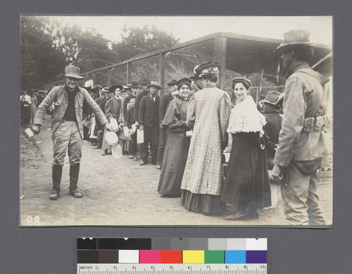 Golden Gate Park. [Relief line, with refugees and soldiers.]