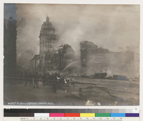 Market St. Ap. 18 '06. [Call Building on fire at Third St.]