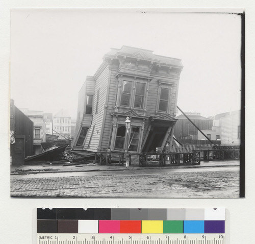 [House ruined by earthquake. Unidentified location.]