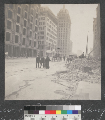 View of Call Building & part of the Palace Hotel. Market St. San Francisco, Cal