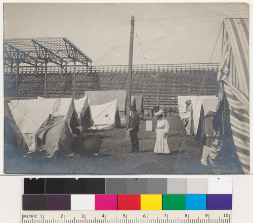 Campus Events: Earthquake refugees encamped on California Field, April, 1906 [University of California, Berkeley]