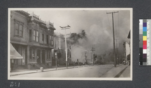 Fire on Capp Street near 20th. April 19th, 1906. San Francisco