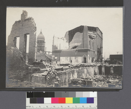 [Ruins of Majestic Theatre near Market and Ninth Sts. Dome of City Hall in distance, left center.]