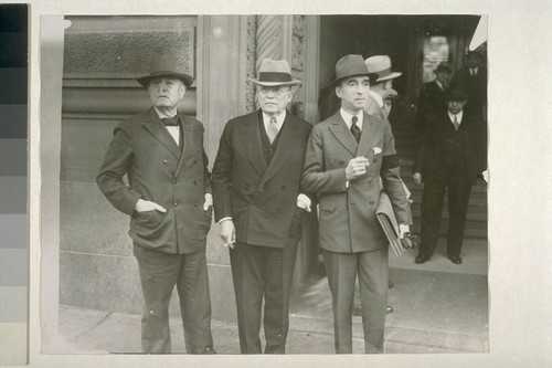 Ed Nockels, Chicago Labor executive. Atty. Frank P. Walsh. Atty. Finerty of Washington. Mooney Case. S.F. Apr. 26, 1933